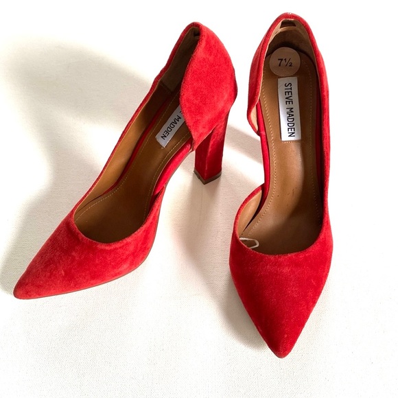 Steve Madden Chanda Red Heels, Size 7.5 - Picture 3 of 15